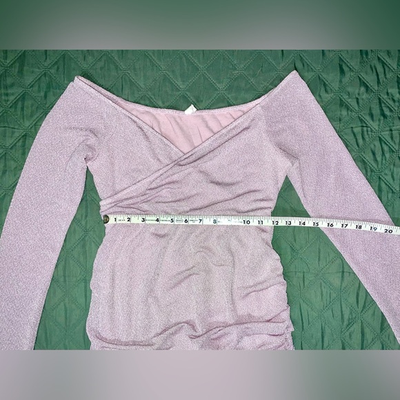 PINKBLUSH Metallic Pink Off-Shoulder Maternity Gown, Size Small, LIKE NEW - Picture 10 of 12